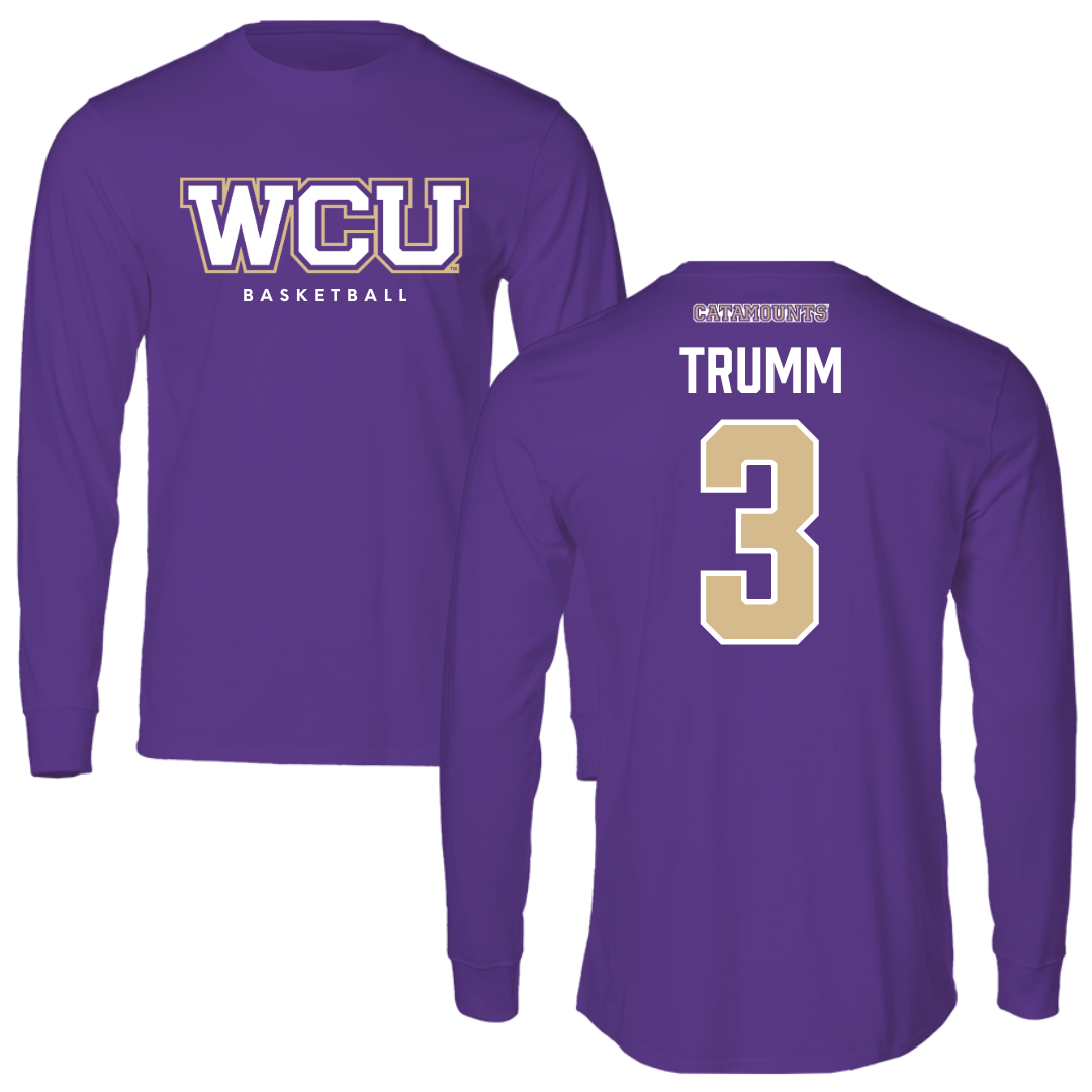 Western Carolina University Basketball Royal Purple Performance Long Sleeve - #3 Reagan Trumm