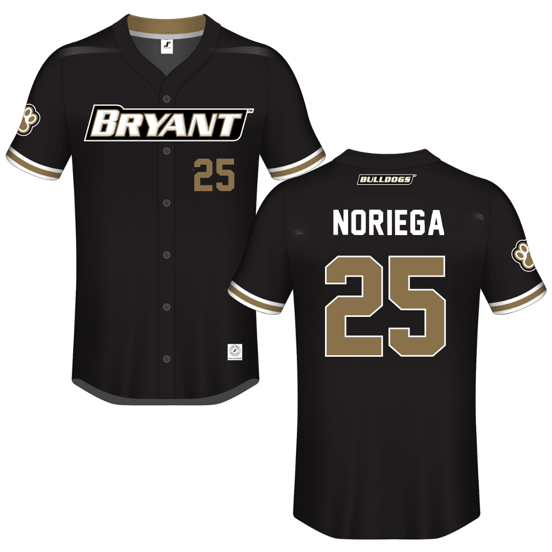 Bryant University Black Button-Down Jersey - #25 Gavin Noriega