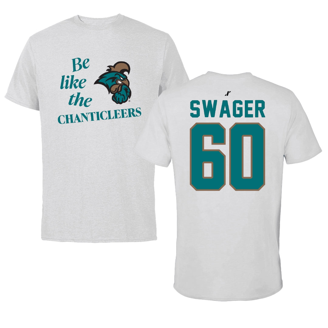 Coastal Carolina University Football Light Gray Be Like Us Tee - #60 Mike Swager