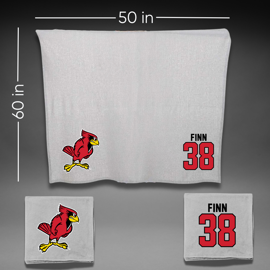 Illinois State University Baseball Gray Blanket - #38 Jack Finn