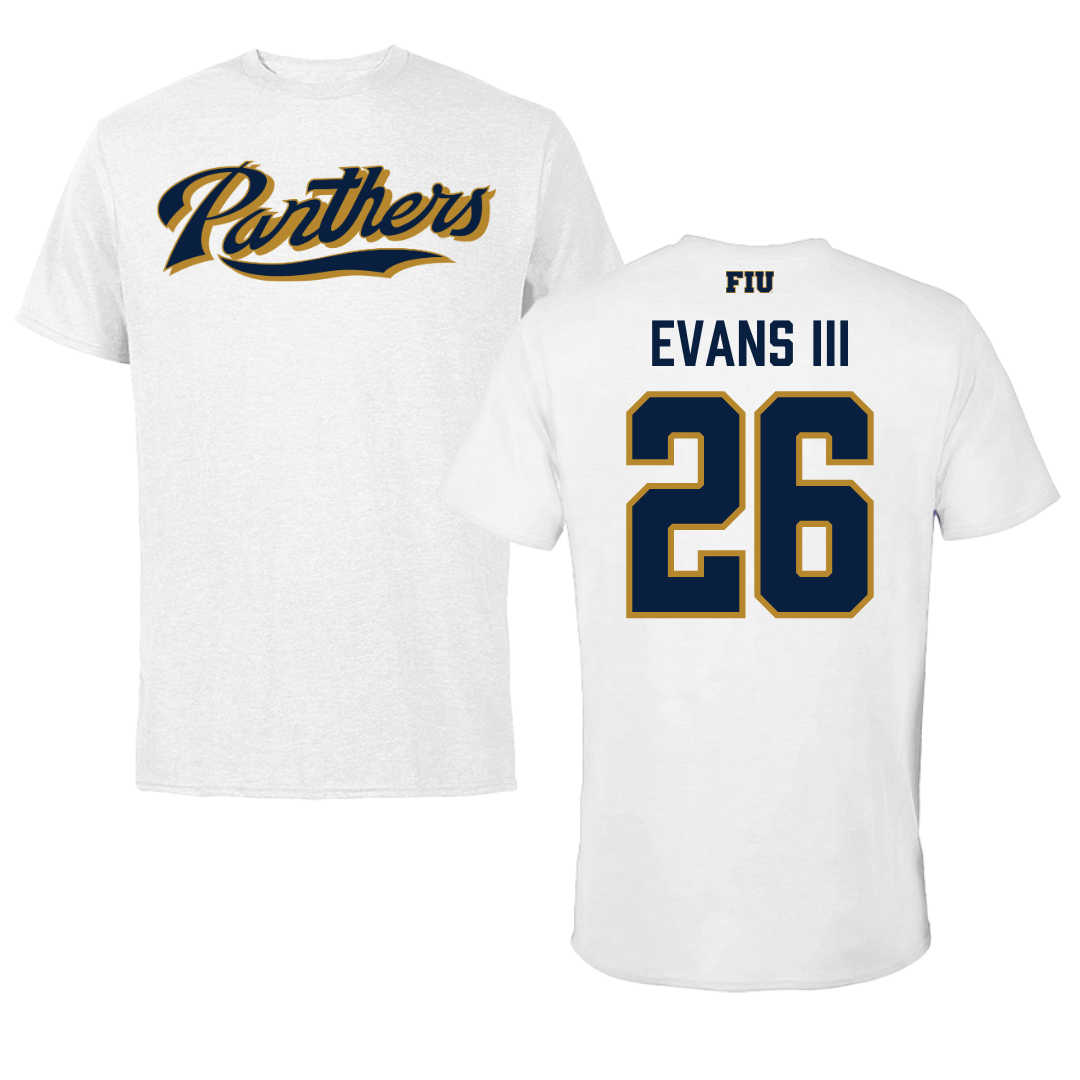 Florida International University Football White Performance Tee - #26 Victor Evans III