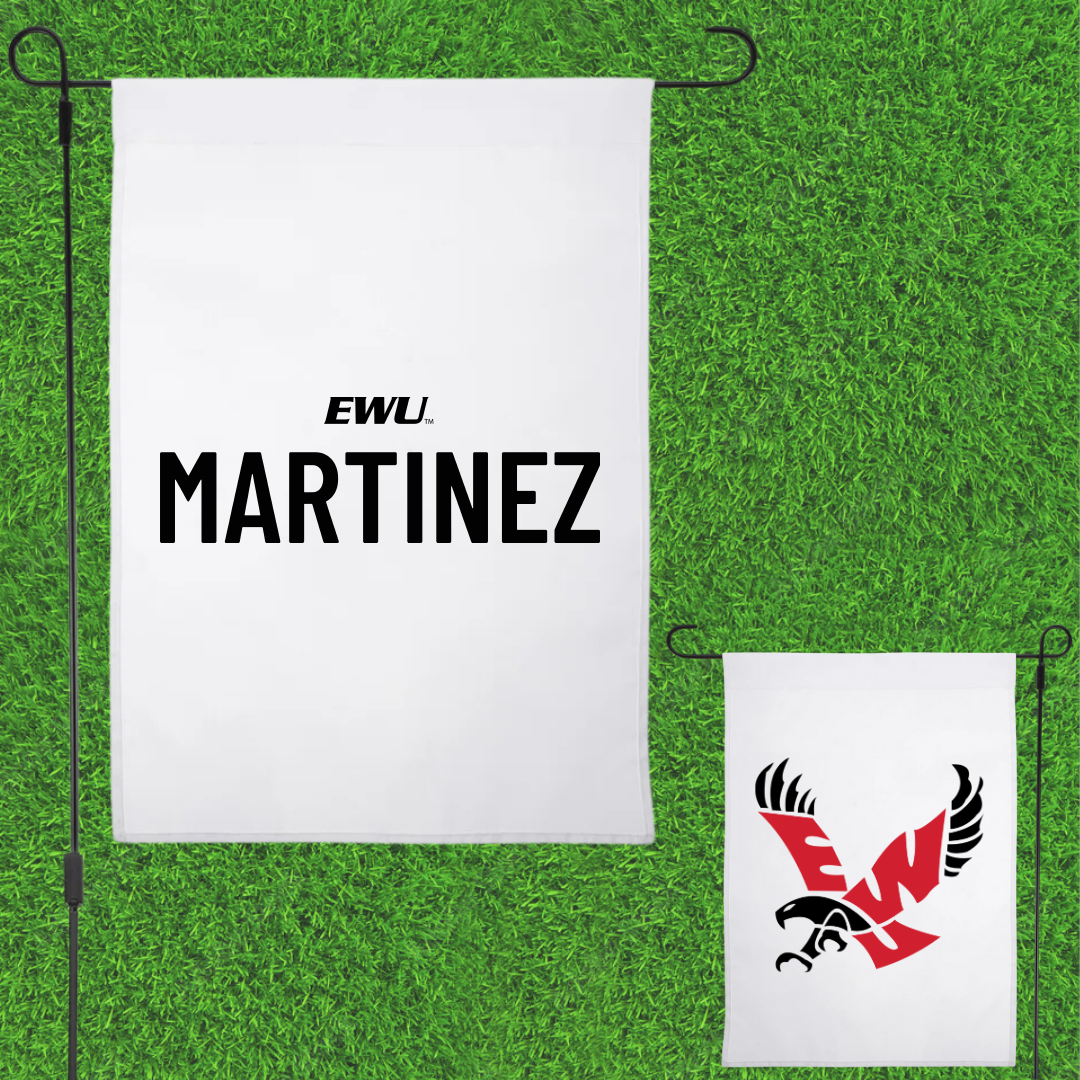 Eastern Washington University TF and XC White Garden Flag - Faith Martinez