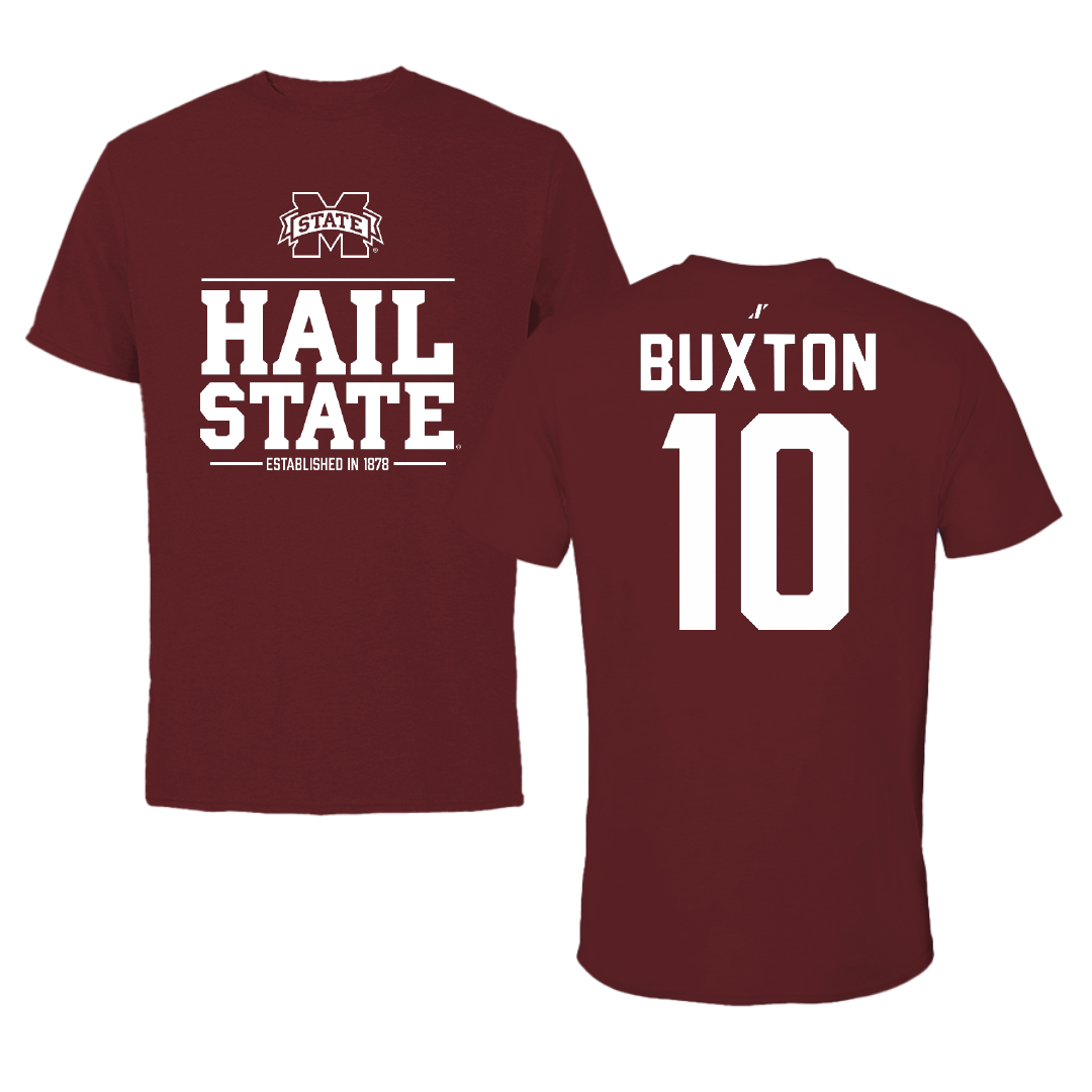 Mississippi State University Soccer Maroon General Performance Tee - #10 Alivia Buxton