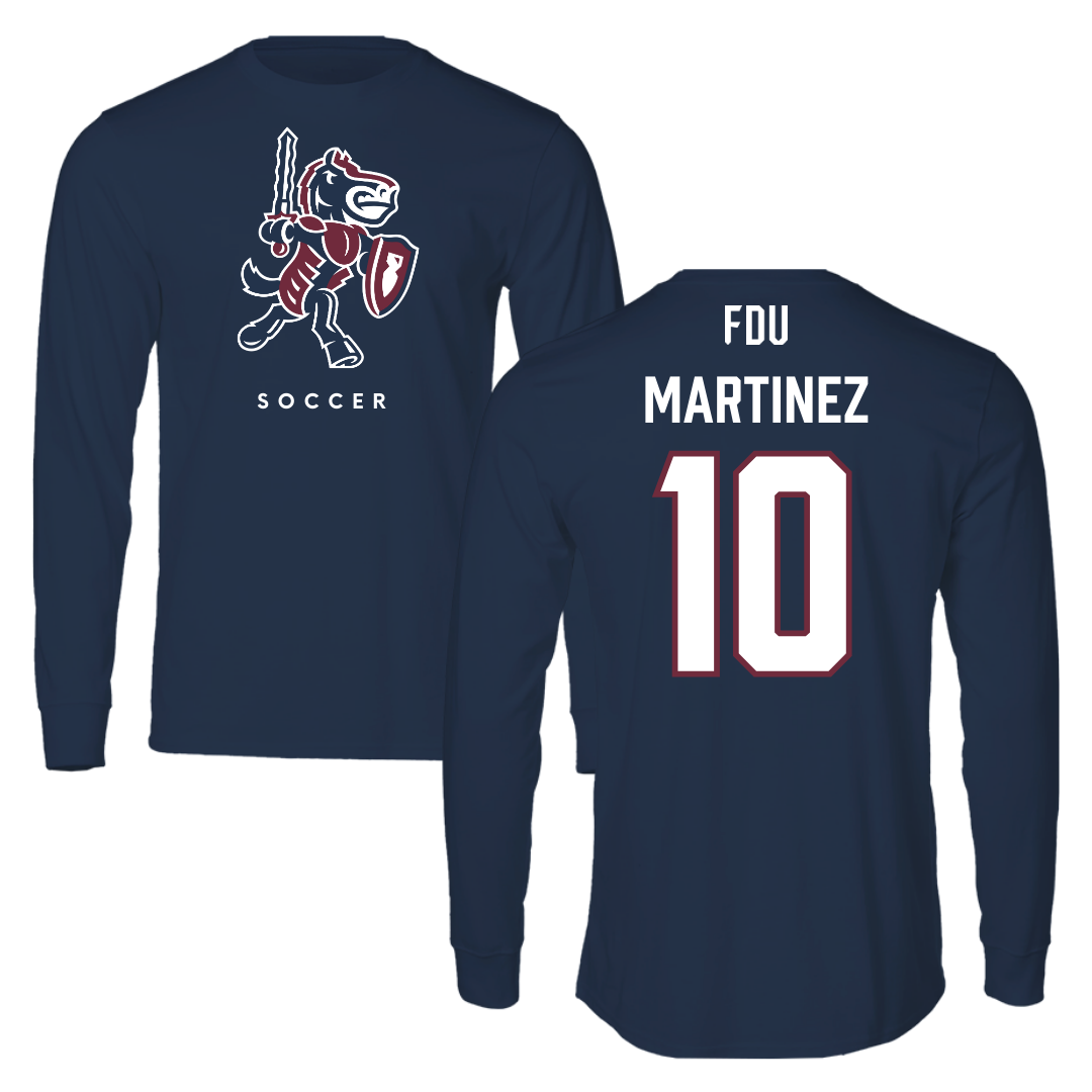 Fairleigh Dickinson University-Metropolitan Campus Soccer Navy Long Sleeve - #10 Laura Martinez