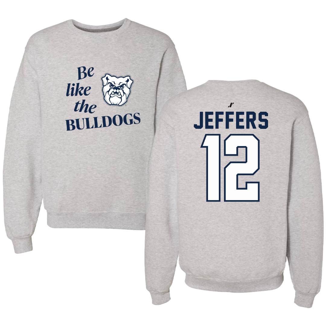 Butler University Basketball Light Gray Be Like Us Crewneck - #12 Chloe Jeffers