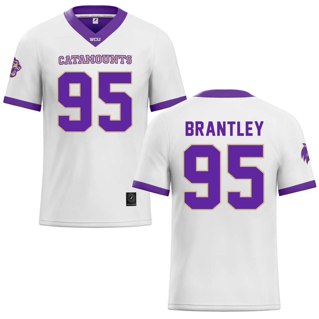 Western Carolina University White Football Jersey - #95 Stephen Brantley