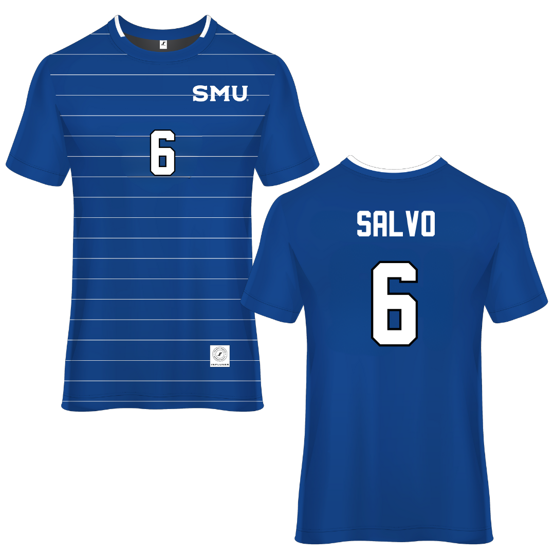 Southern Methodist University Blue Soccer Jersey - #6 Alex Salvo