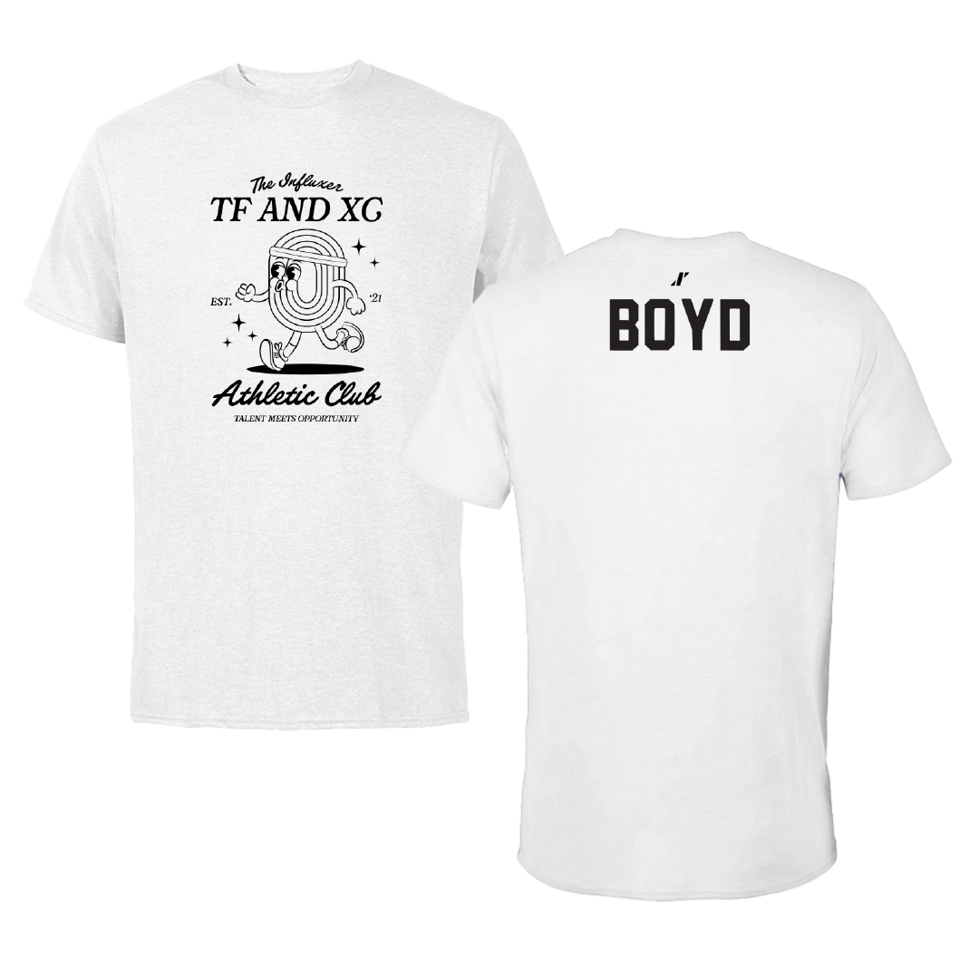 TF and XC White Influxer Athletic Club Tee - Brayden Boyd
