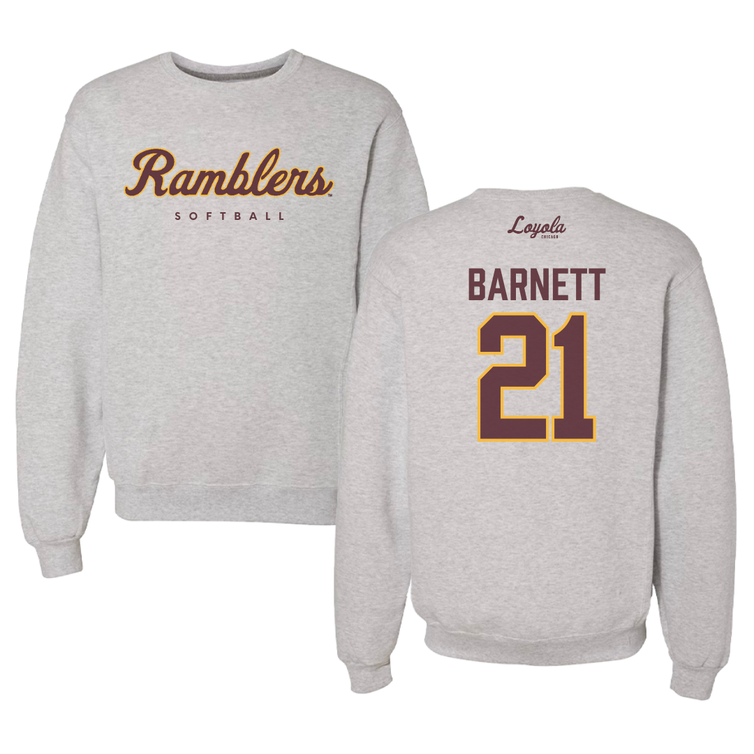 Loyola University-Chicago Softball Gray Crewneck - #21 Sydney Barnett