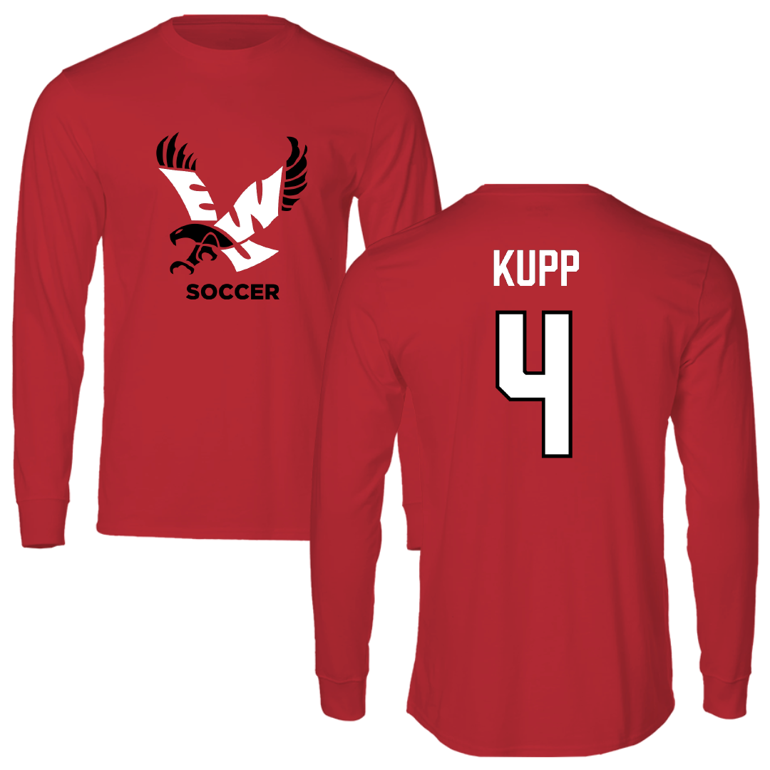 Eastern Washington University Soccer Red EWU Performance Long Sleeve - #4 Katrina Kupp