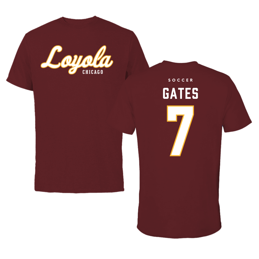 Loyola University-Chicago Soccer Maroon Loyola Performance Tee - #7 John Gates