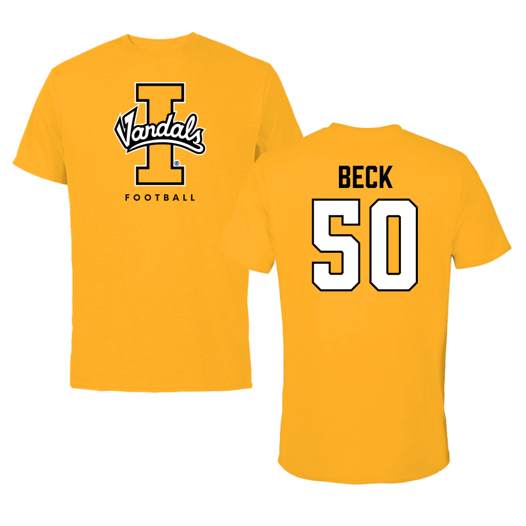University of Idaho Football Gold Tee - #50 Jackson Beck