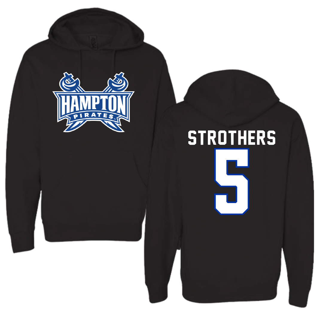 Hampton University Basketball Black Hoodie - #5 Etienne Strothers