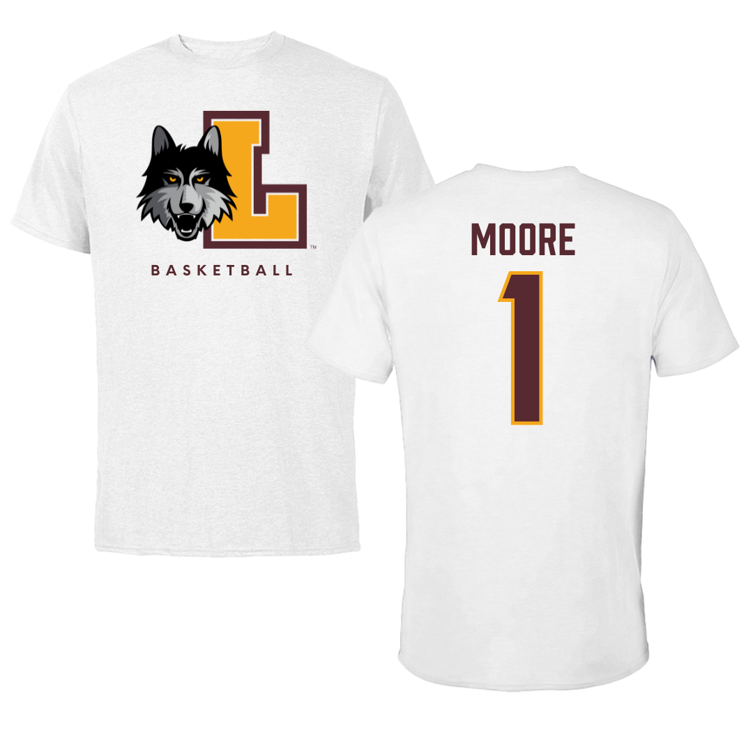 Loyola University-Chicago Basketball White Tee - #1 Aaliyah Moore