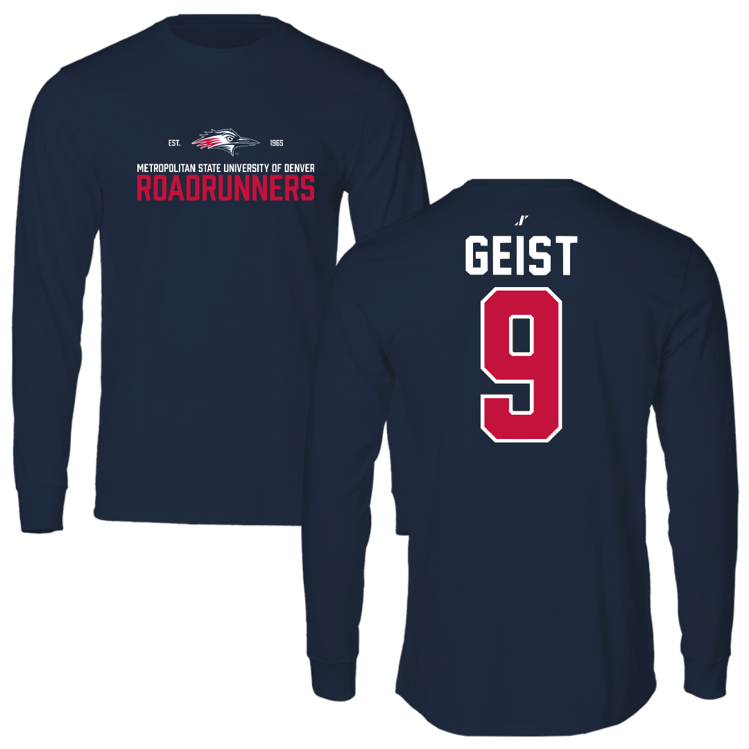 Metropolitan State University of Denver Softball Navy General Long Sleeve - #9 Jaiden Geist