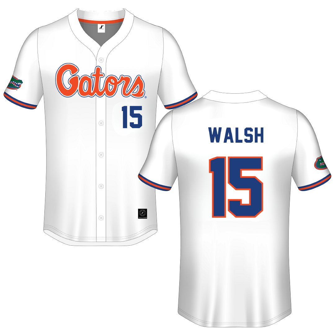 University of Florida White Button-Down Jersey - #15 Reagan Walsh