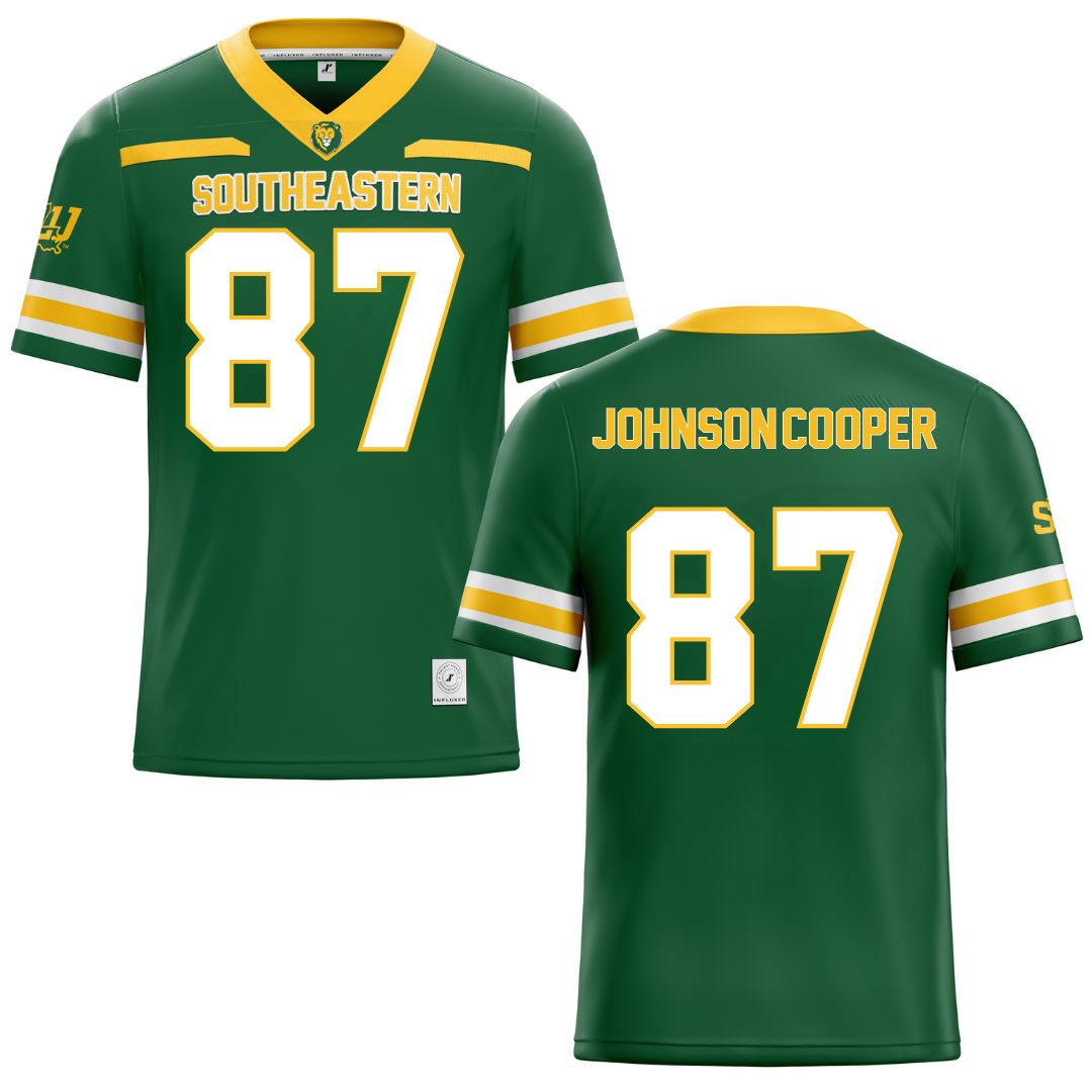 Southeastern Louisiana University Green Football Jersey - #87 Demarea Johnson-Cooper