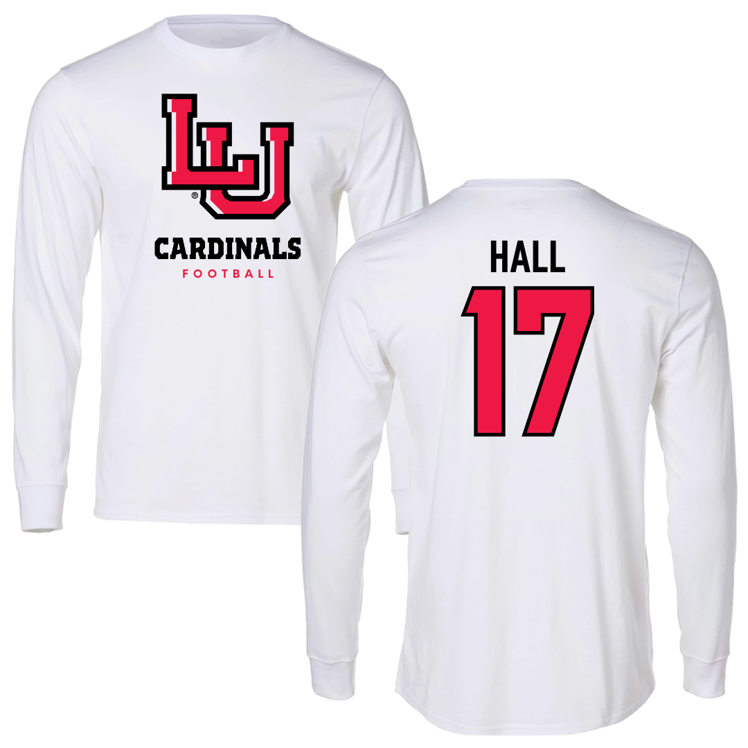 Lamar University Football White Performance Long Sleeve - #17 Vontravious Hall