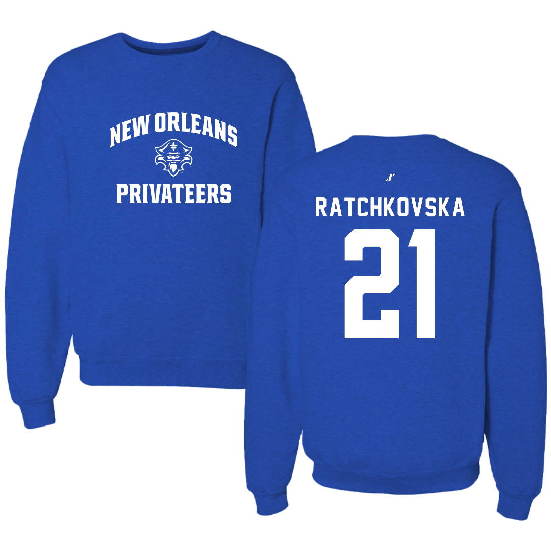 University of New Orleans Volleyball Blue General Crewneck - #21 Elani Ratchkovska