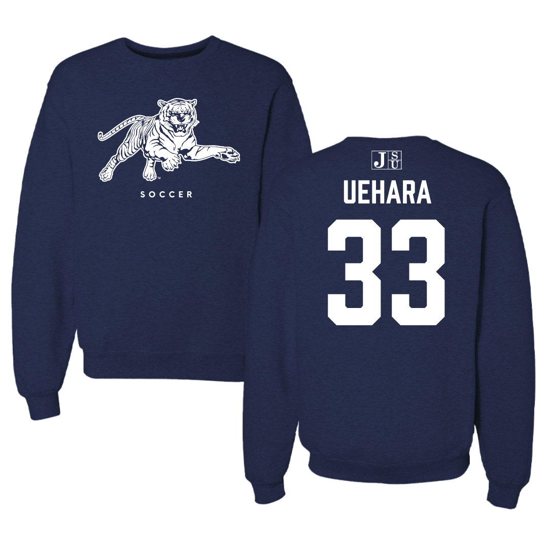 Jackson State University Soccer Navy Crewneck - #33 Kalia Uehara