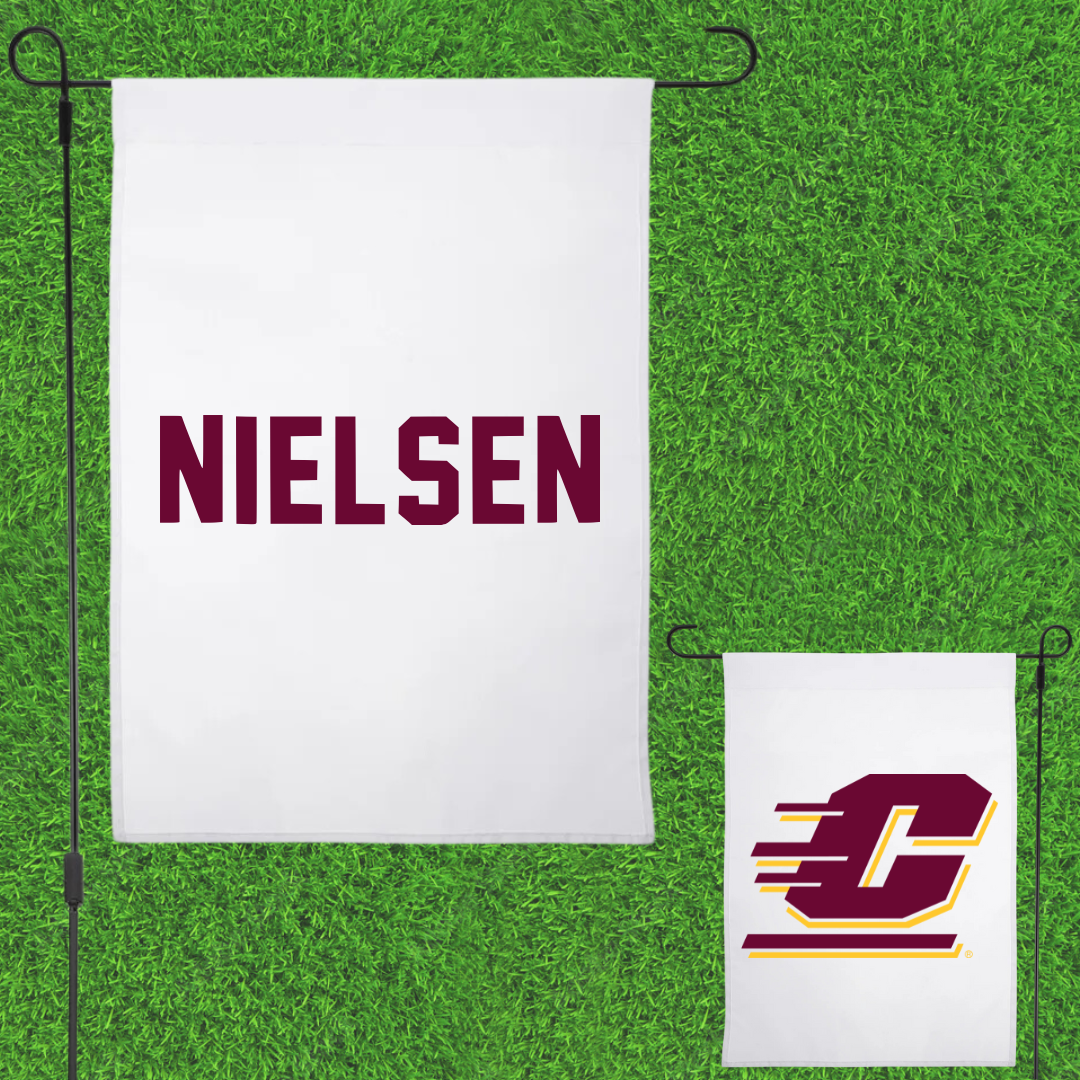 Central Michigan University TF and XC White Garden Flag - Riley Nielsen