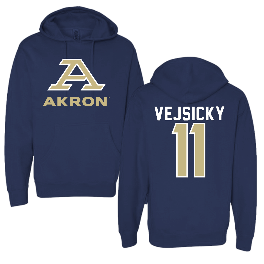 University of Akron Basketball Navy Hoodie - #11 Maddie Vejsicky