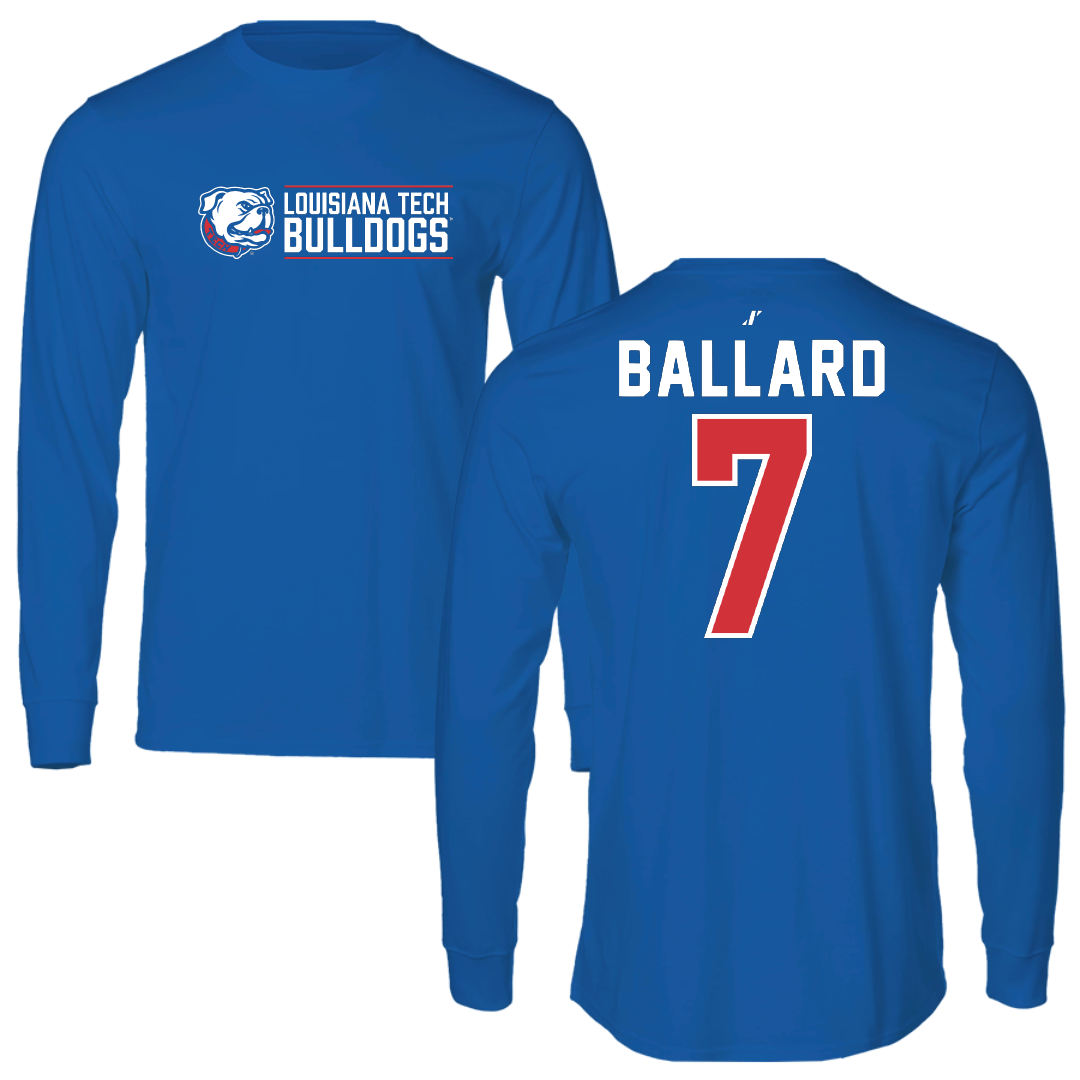 Louisiana Tech University Baseball Blue General Long Sleeve - #7 Mike Ballard