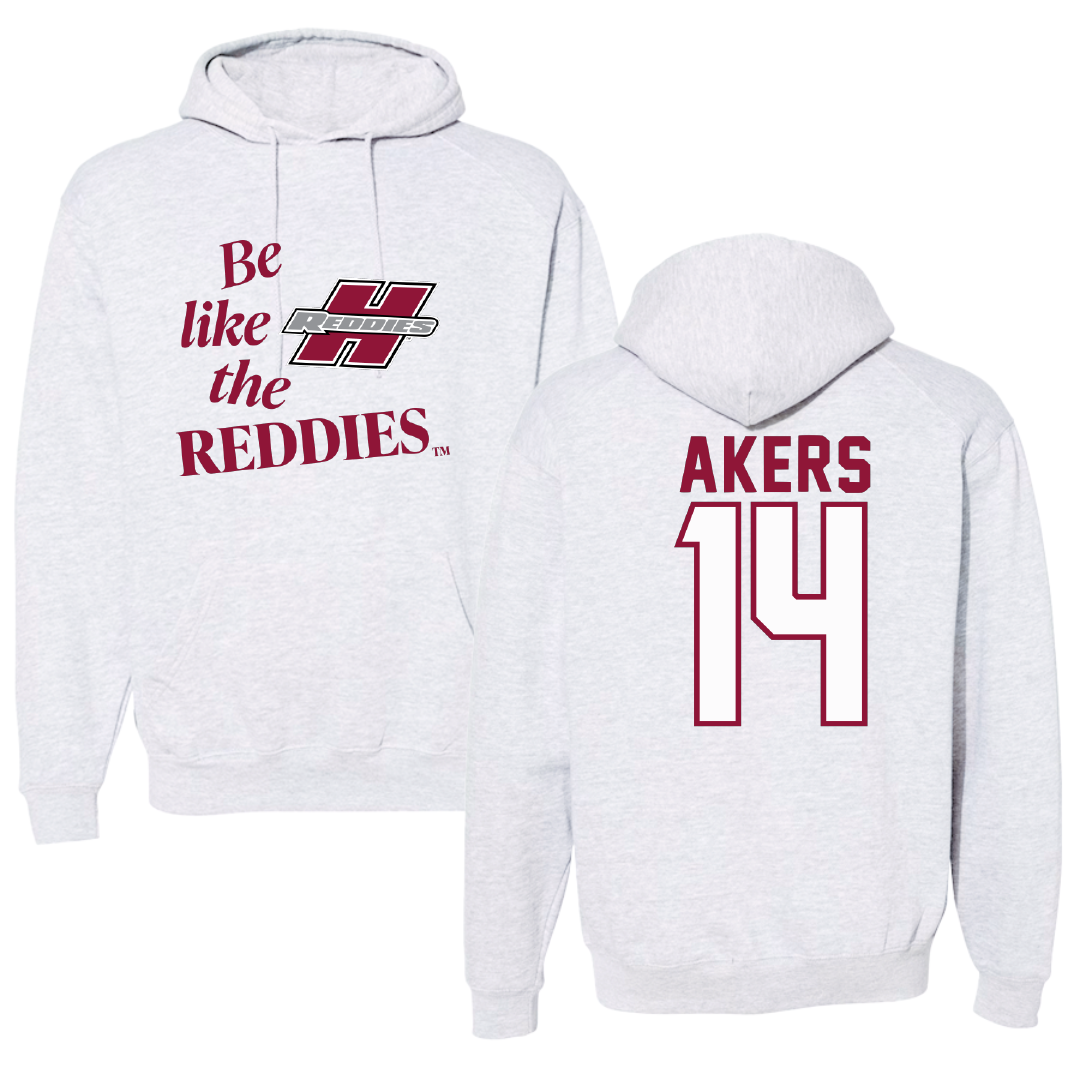Henderson State University Softball Light Gray Be Like Us Hoodie - #14 Hilary Akers