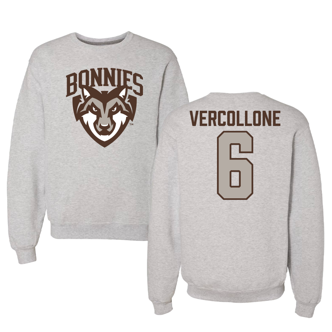 St. Bonaventure University Baseball Gray Crewneck - #6 Conner Vercollone