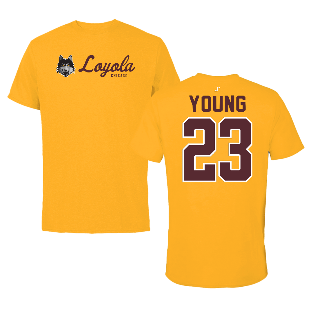 Loyola University-Chicago Soccer Gold General Tee - #23 Ethan Young