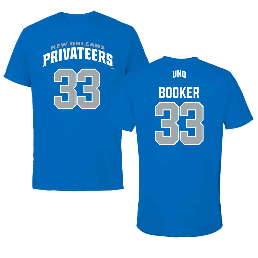 University of New Orleans Basketball Blue Jersey Tee - #33 Dorian Booker