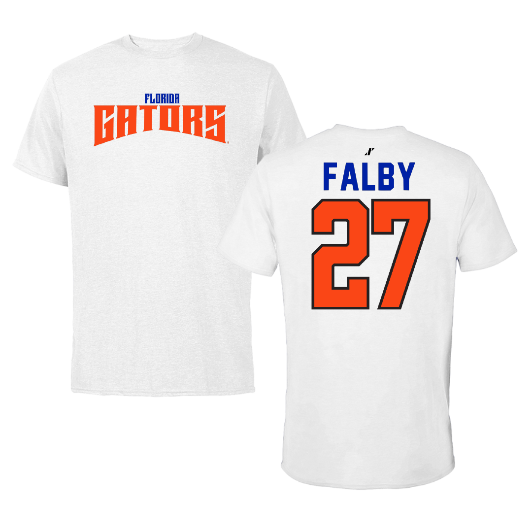 University of Florida Softball White Classic Performance Tee - #27 Kendra Falby