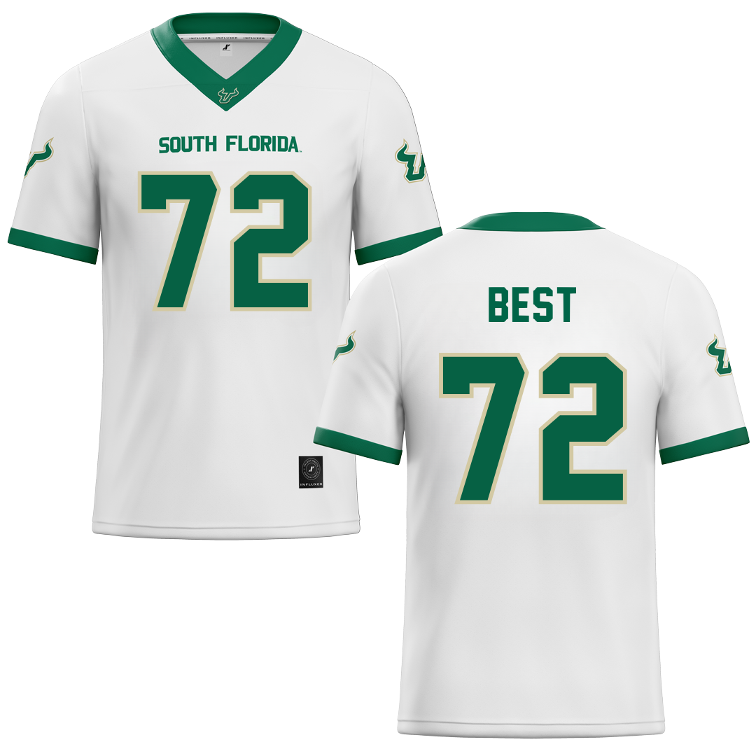 University of South Florida White Football Jersey - #72 Cole Best