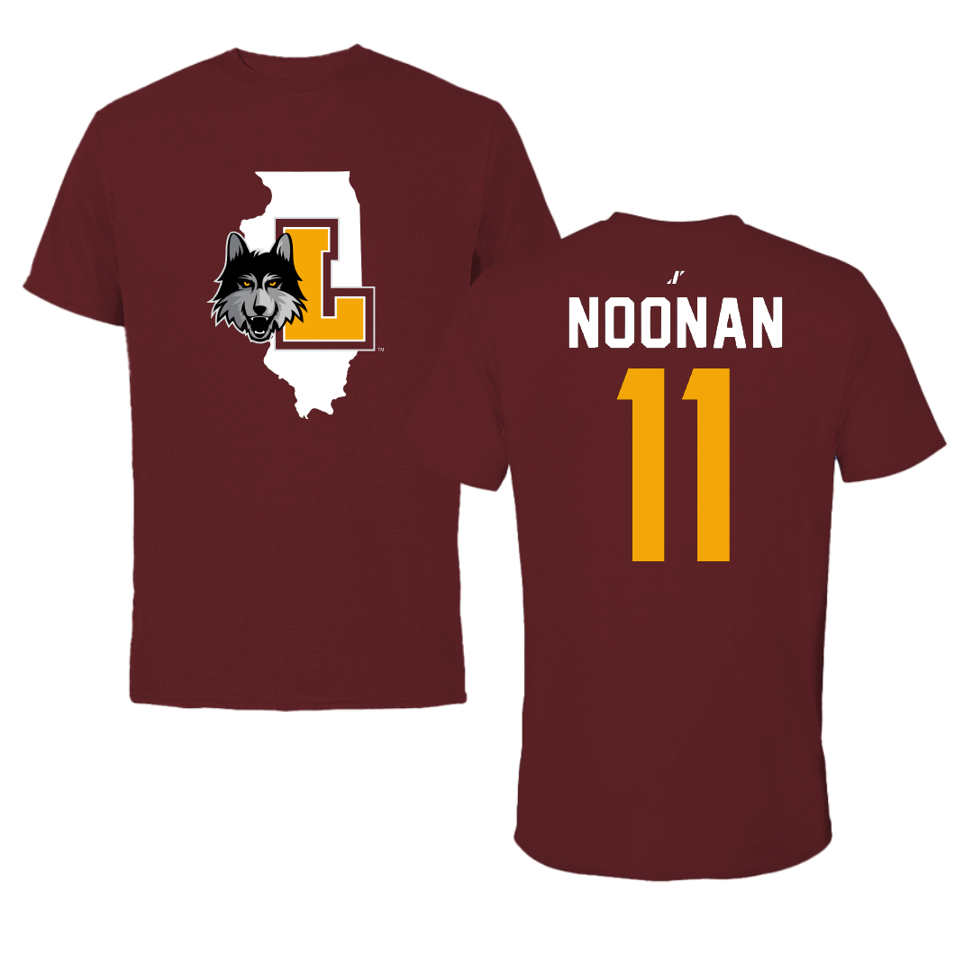 Loyola University-Chicago Soccer Maroon State Tee - #11 Sarah Noonan