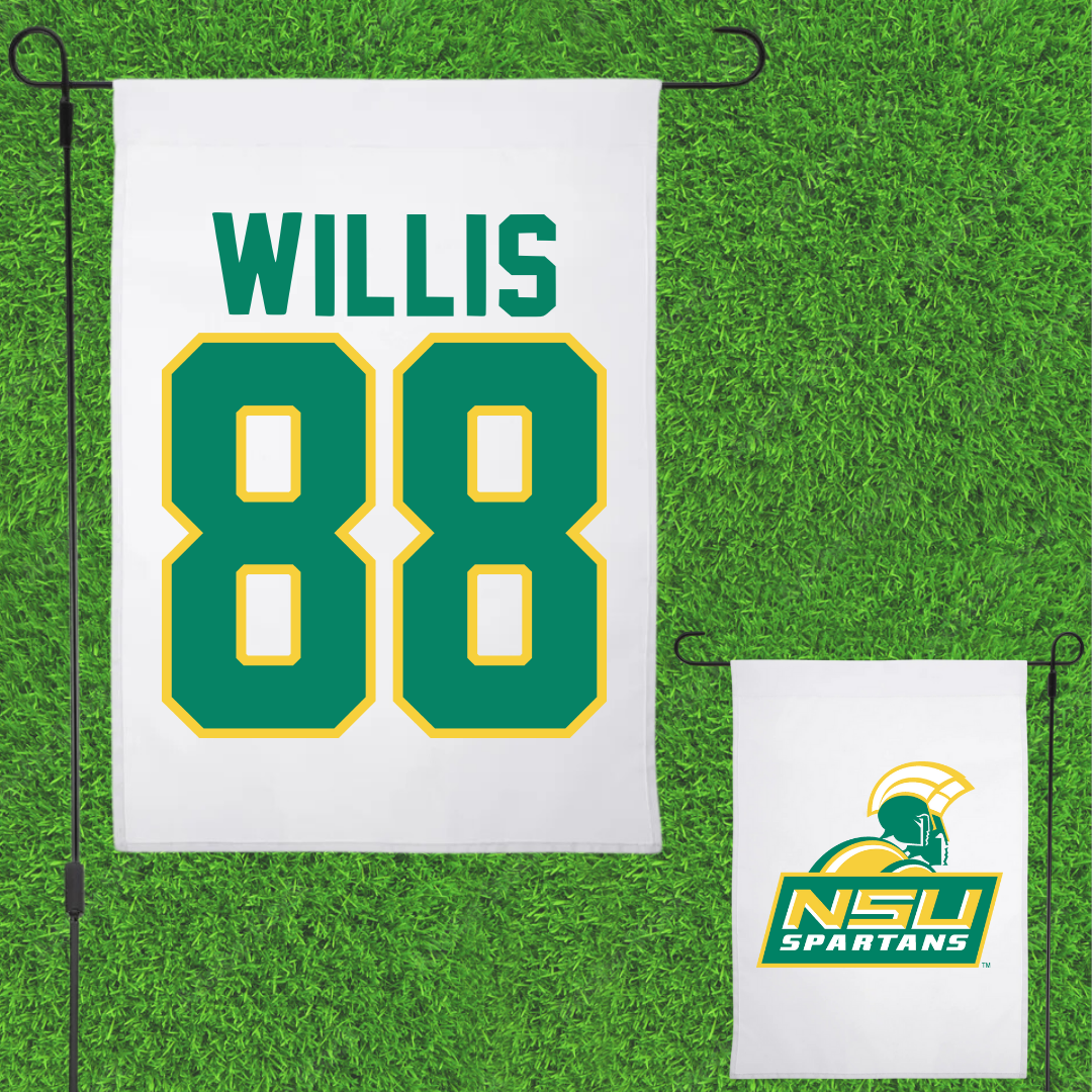 Norfolk State University Football White Garden Flag - #88 Toby Willis