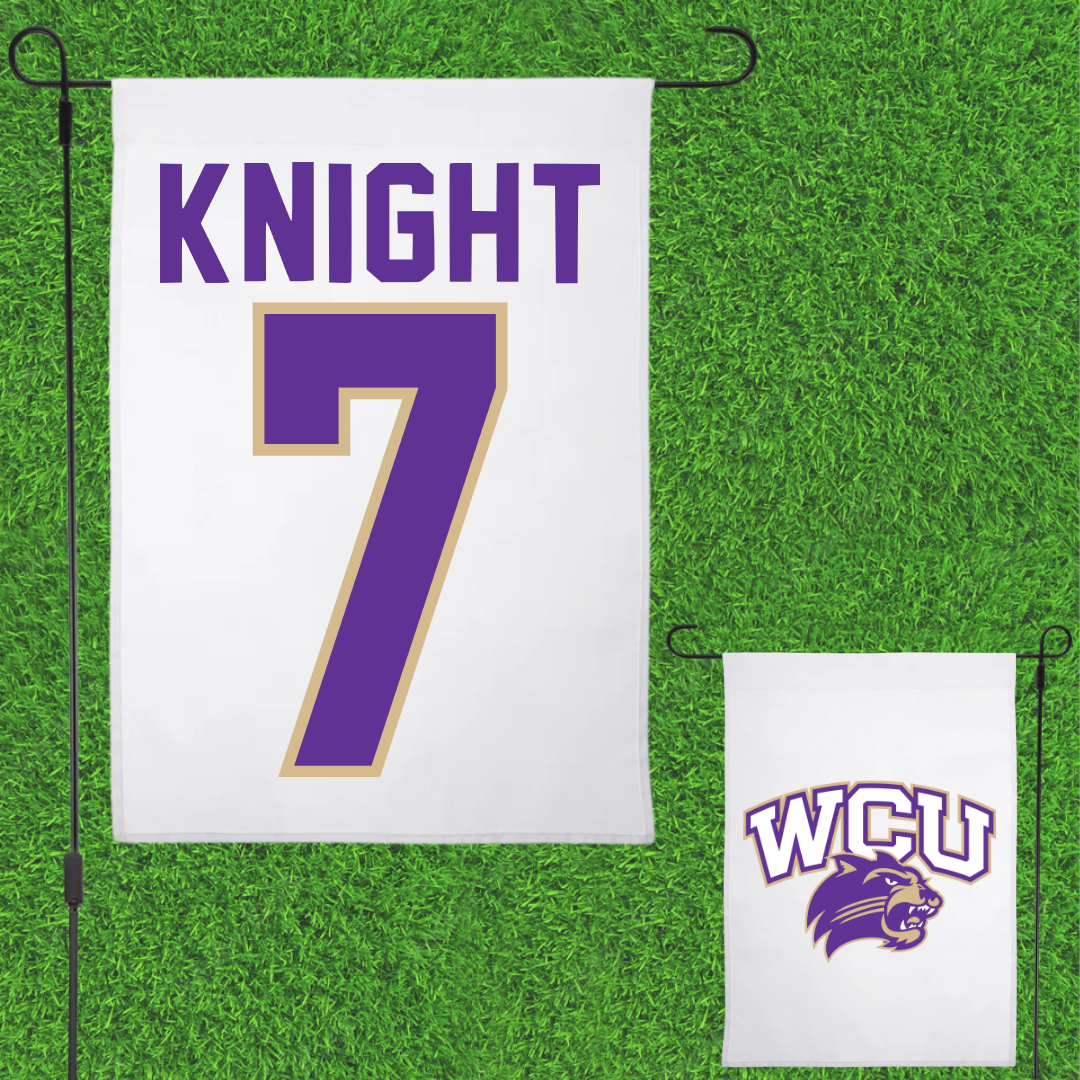 Western Carolina University Football White Garden Flag - #7 Malik Knight