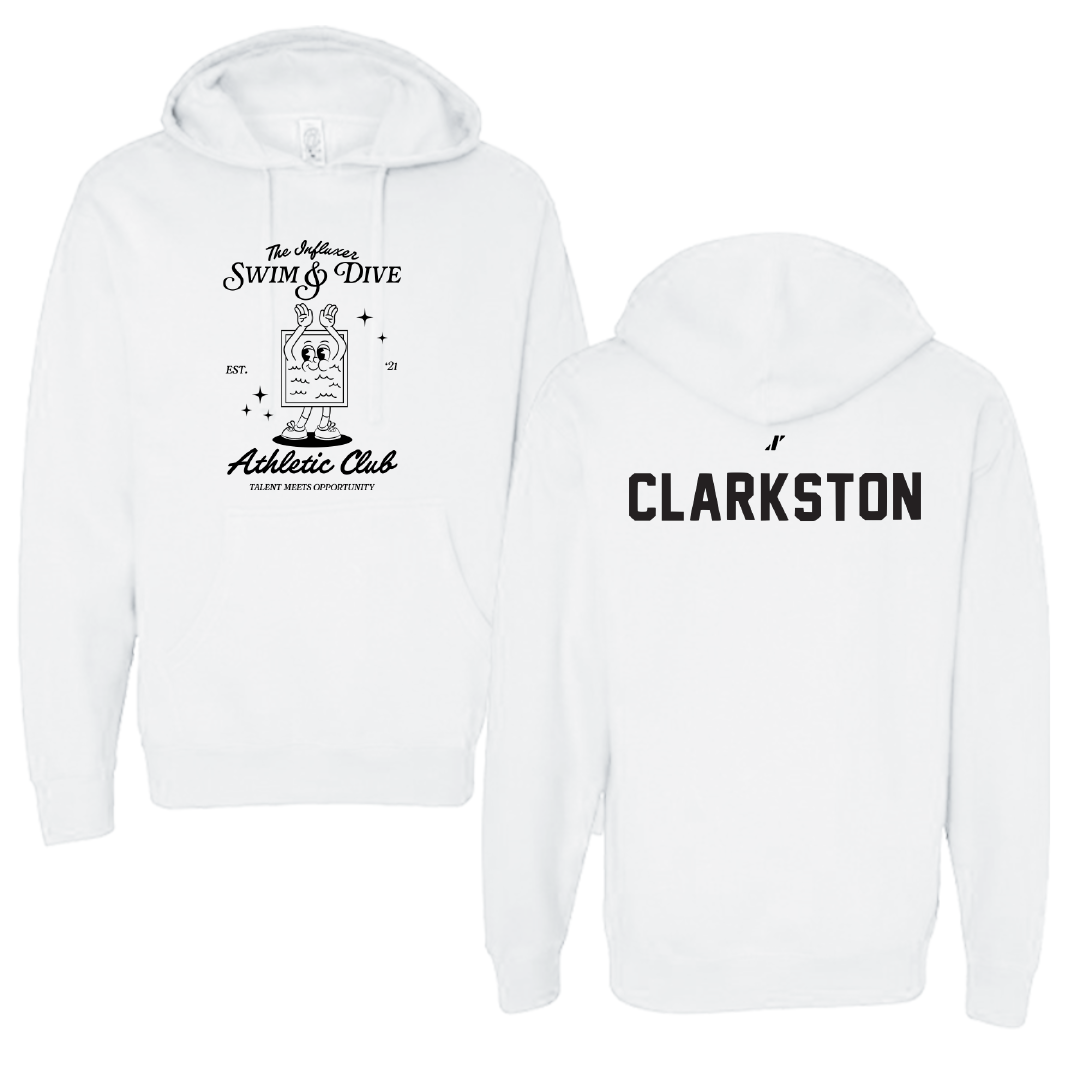 Swimming & Diving White Influxer Athletic Club Hoodie - Benjamin Clarkston