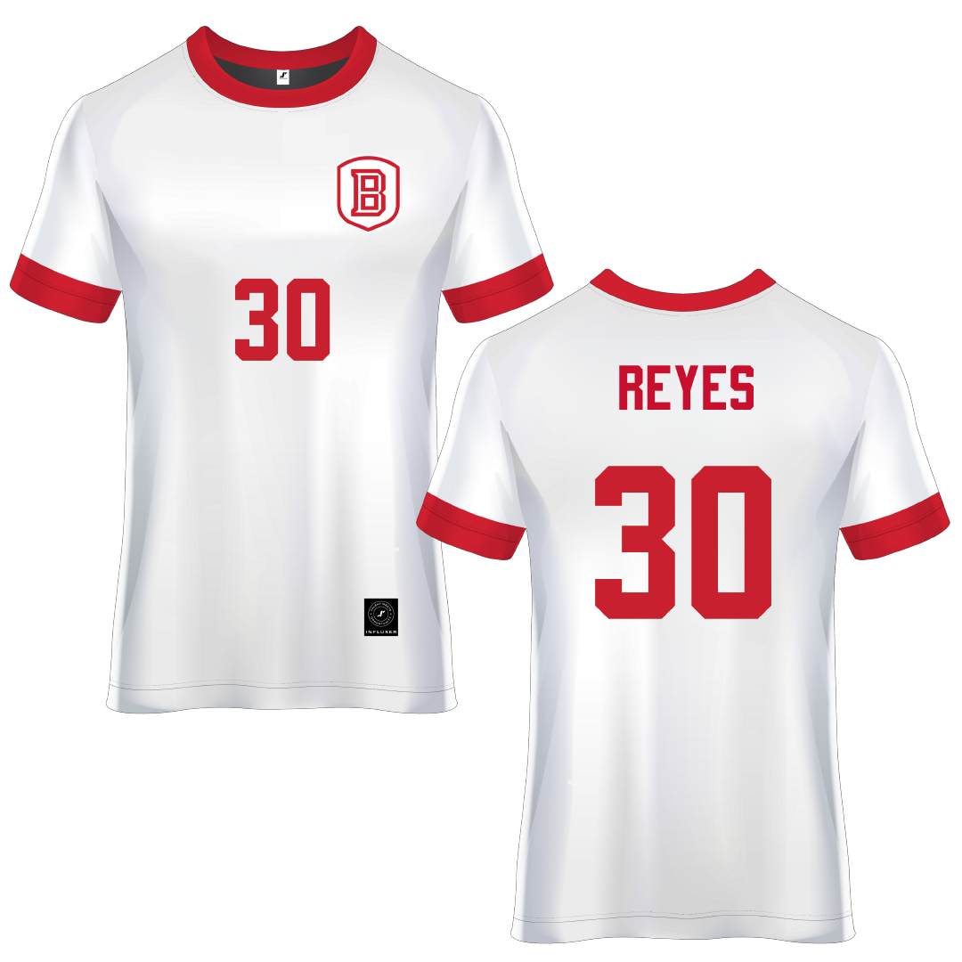 Bradley University White Soccer Jersey - #30 Ivan Reyes