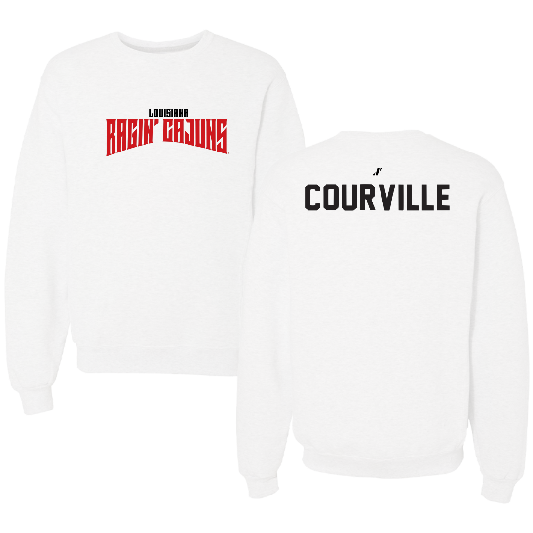 University of Louisiana at Lafayette TF and XC White Classic Crewneck - Juliana Courville