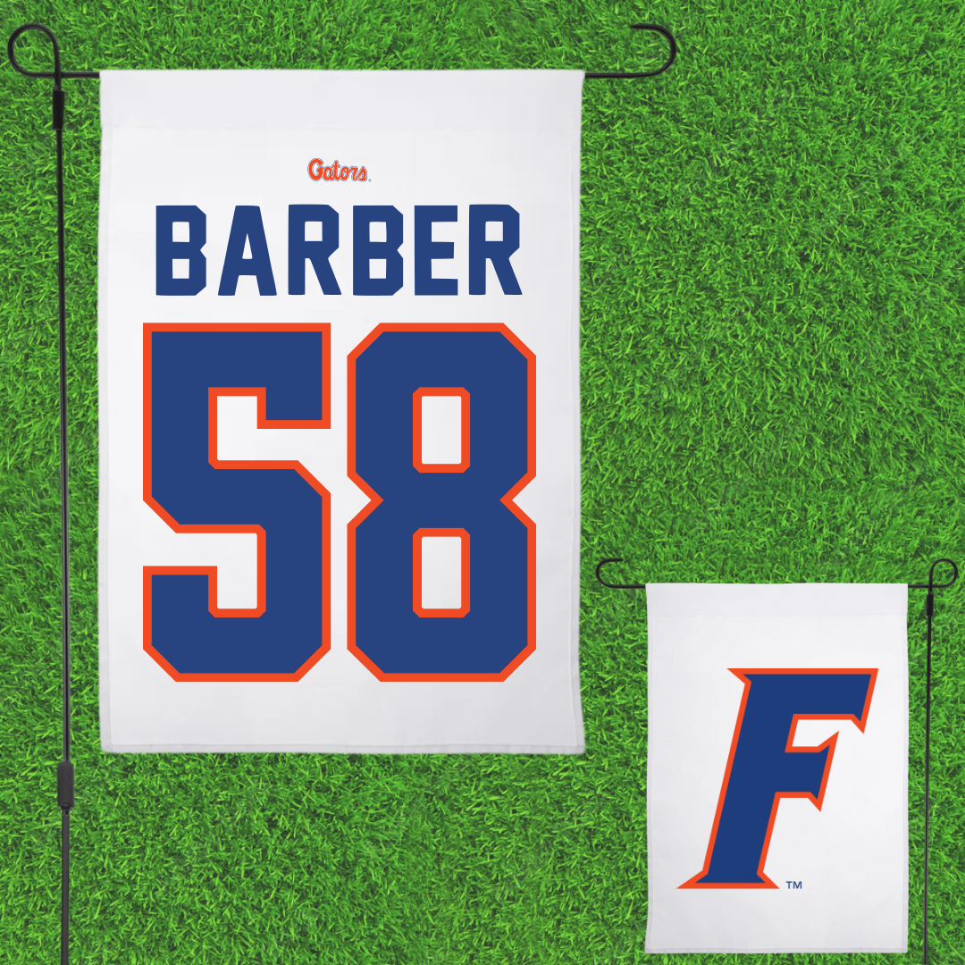 University of Florida Football White Garden Flag - #58 Austin Barber