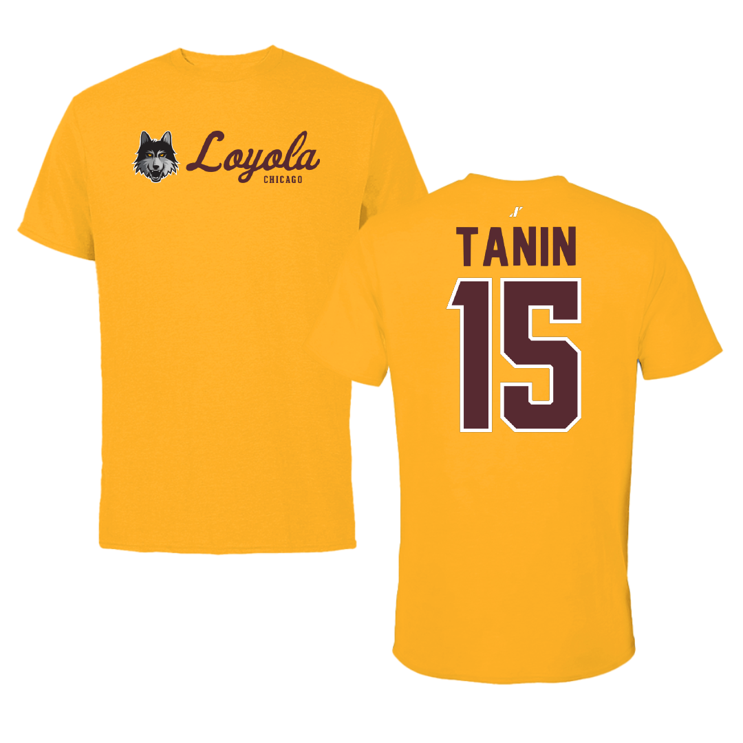 Loyola University-Chicago Basketball Gold General Tee - #15 Sitori Tanin