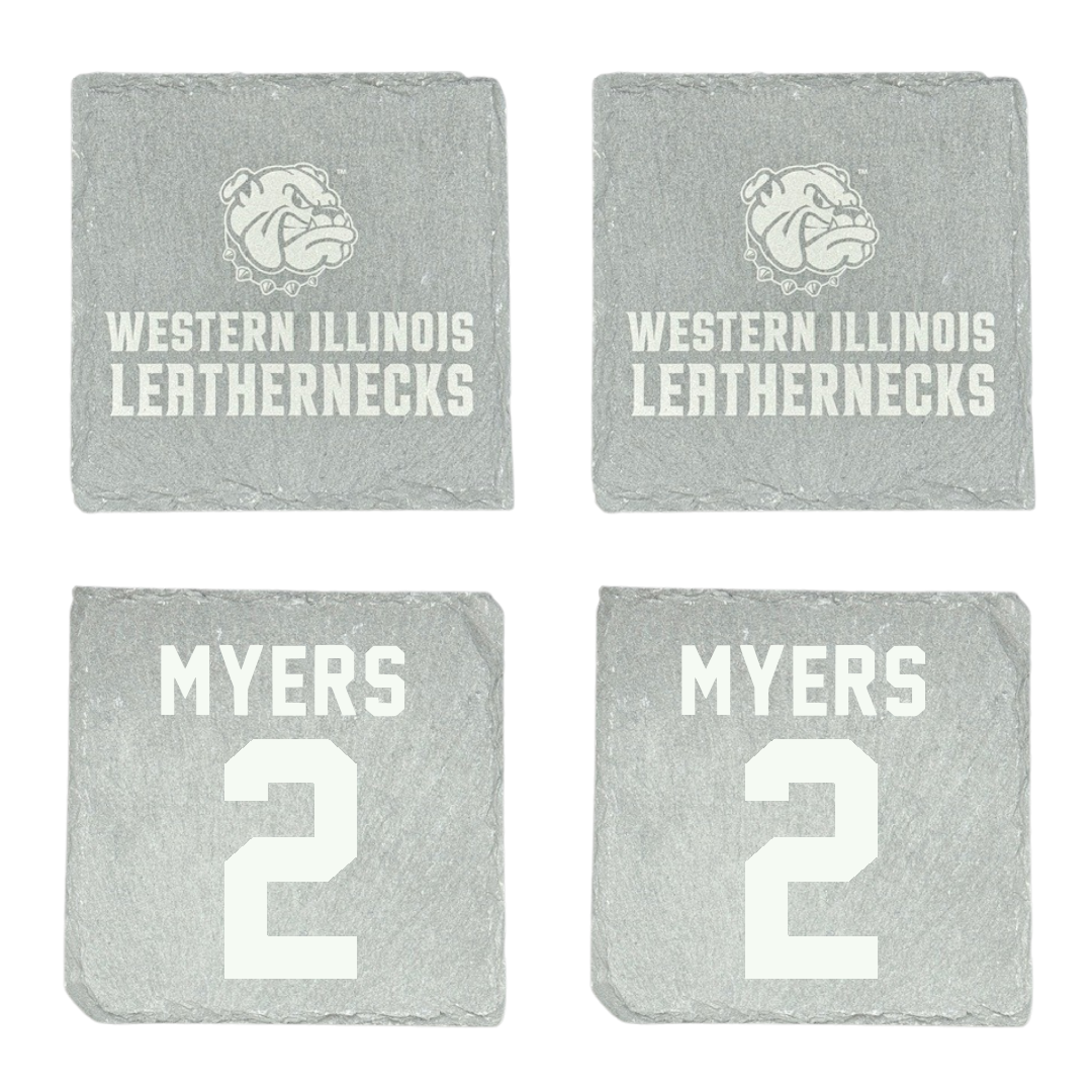 Western Illinois University Basketball Stone Coaster (4 Pack)  - #2 Ryan Myers