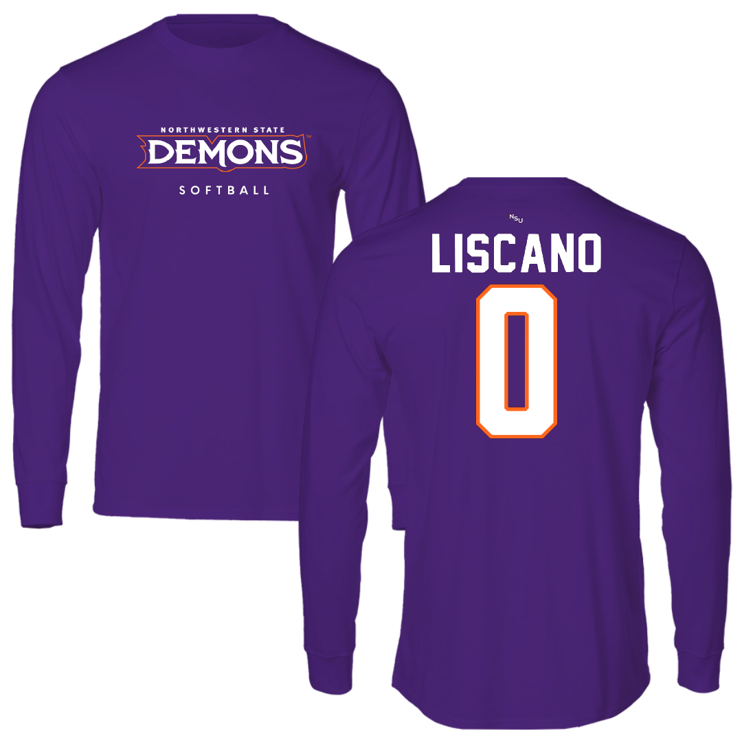 Northwestern State University Softball Purple Demons Long Sleeve - #0 Mia Liscano