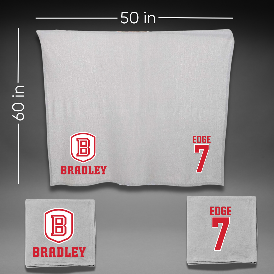 Bradley University Baseball Gray Blanket - #7 Anthony Edge