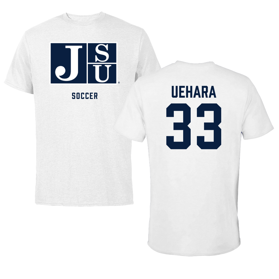 Jackson State University Soccer White Performance Tee - #33 Kalia Uehara