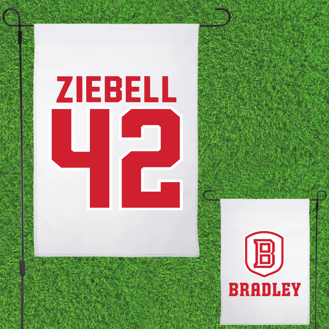 Bradley University Basketball White Garden Flag - #42 Callie Ziebell