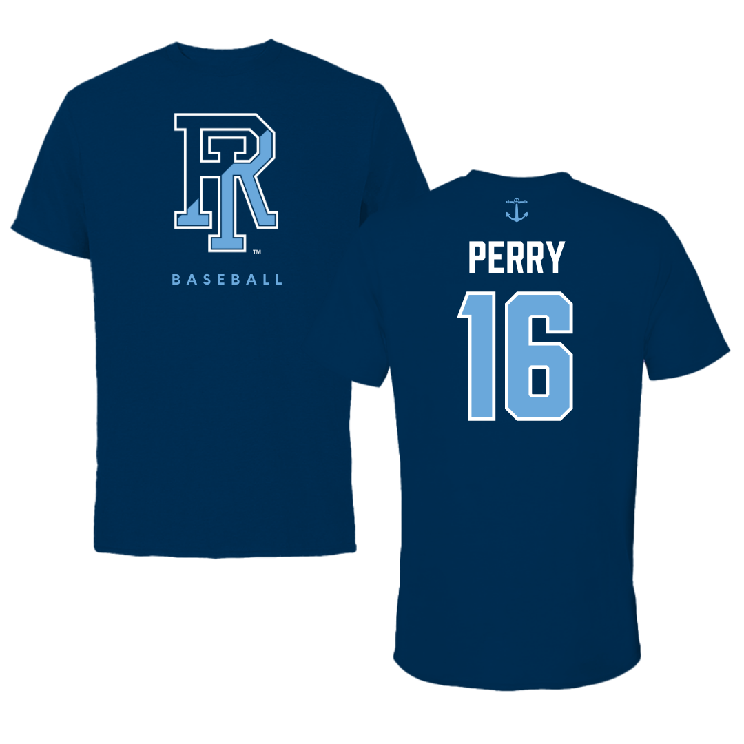 University of Rhode Island Baseball Navy Performance Tee - #16 Braeden Perry