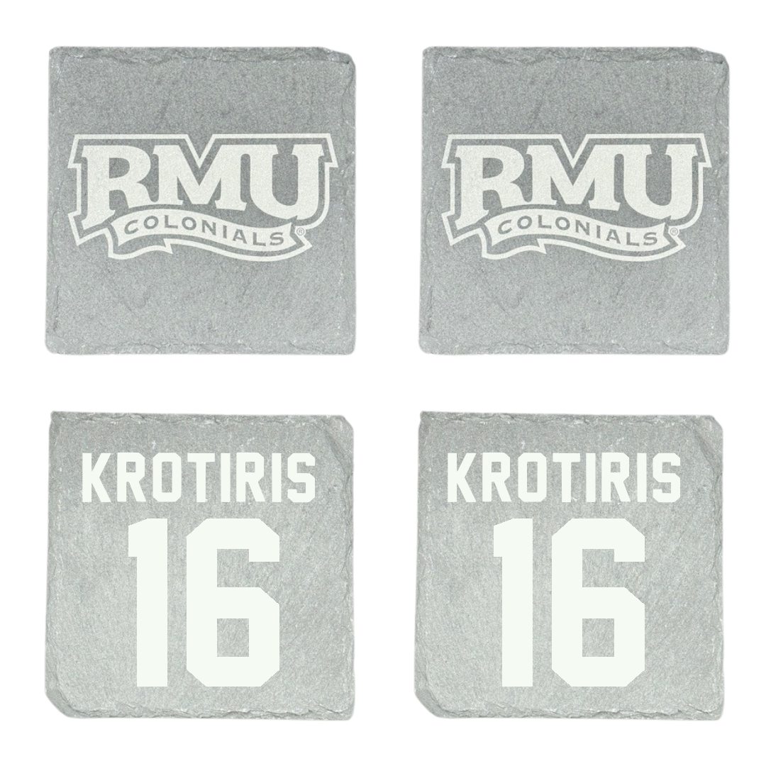 Robert Morris University Ice Hockey Stone Coaster (4 Pack)  - #16 George Krotiris