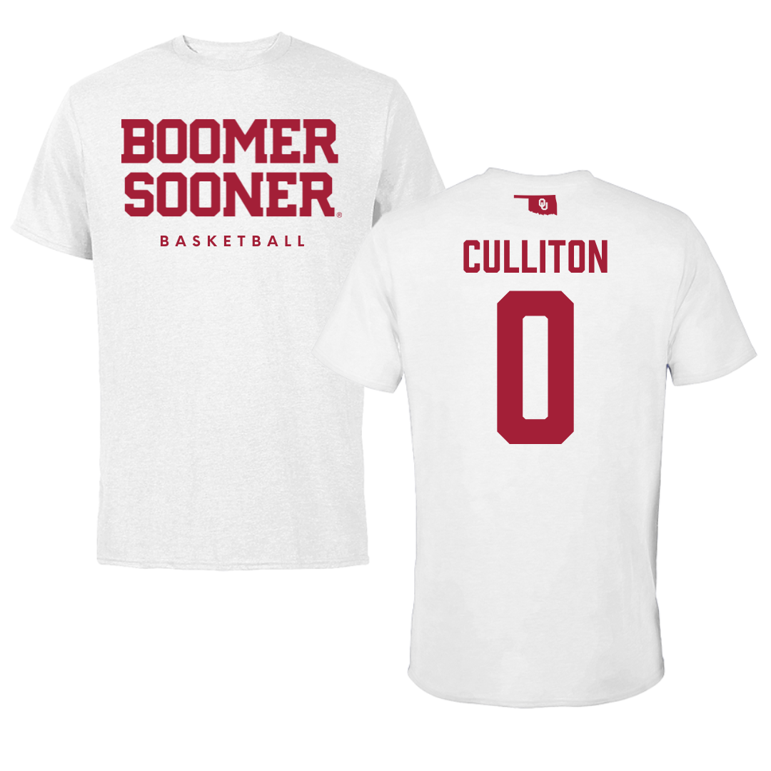University of Oklahoma Basketball White Performance Tee - #0 Beatrice Culliton