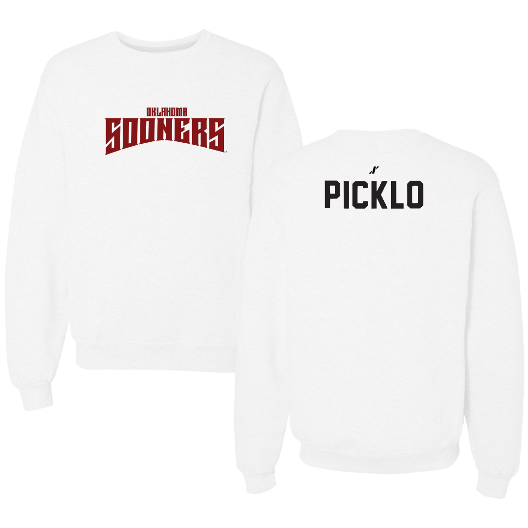 University of Oklahoma Wrestling White Classic Crewneck - Cam Picklo
